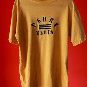 Perry Ellis America Vintage Gold T-shirt 100% Cotton Size XL